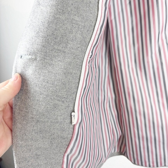 Veronica Beard Martel Herringbone Dickey Jacket Blazer Gray Size 8 Casual - Picture 6 of 6